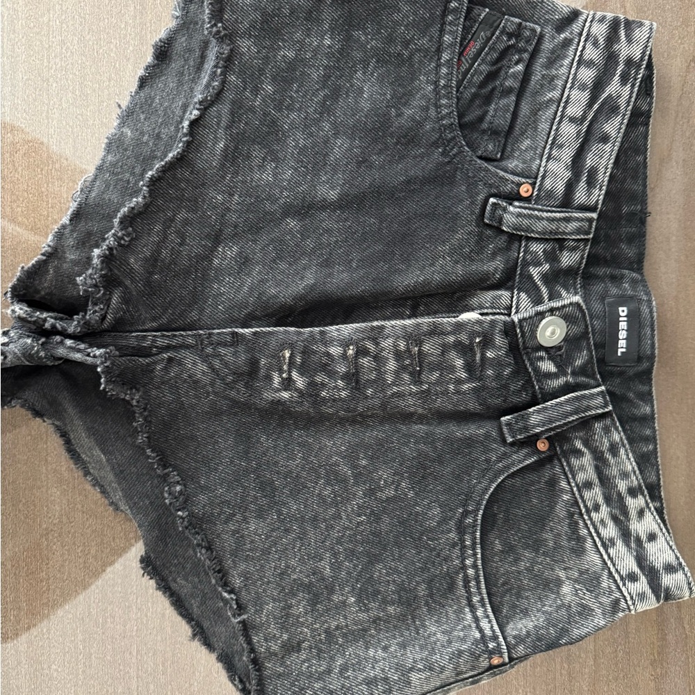 Diesel Women's Distressed Black Jean Shorts